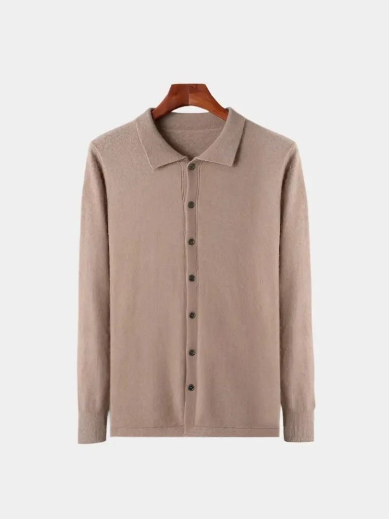 100% Cashmere Polo Cardigan - Dalton & Rowe