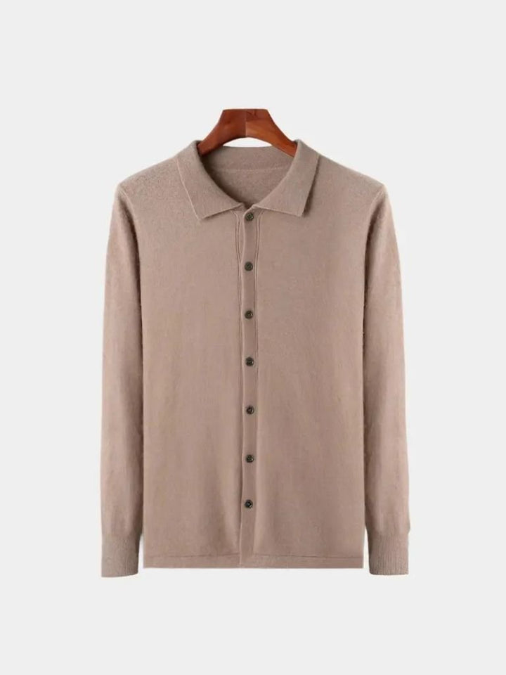 100% Cashmere Polo Cardigan - Dalton & Rowe