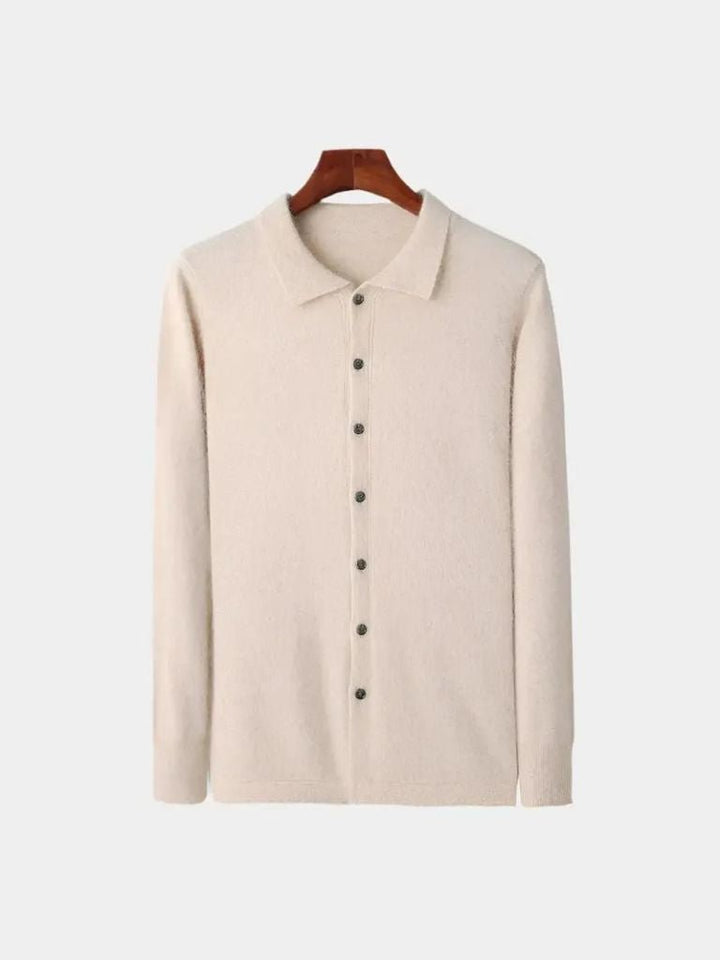 100% Cashmere Polo Cardigan - Dalton & Rowe