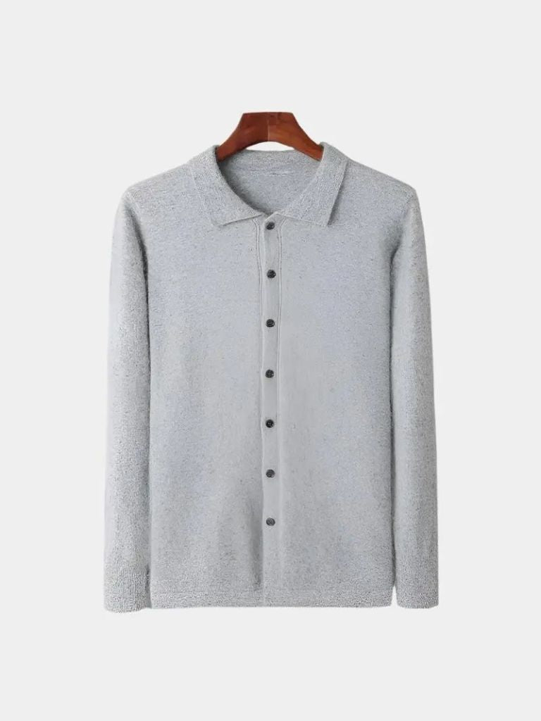 100% Cashmere Polo Cardigan - Dalton & Rowe