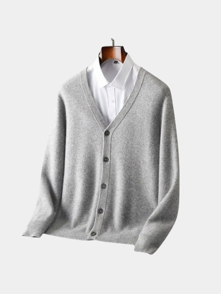 100% Merino Wool V Neck Knitwear Cardigan Sweater - Dalton & Rowe