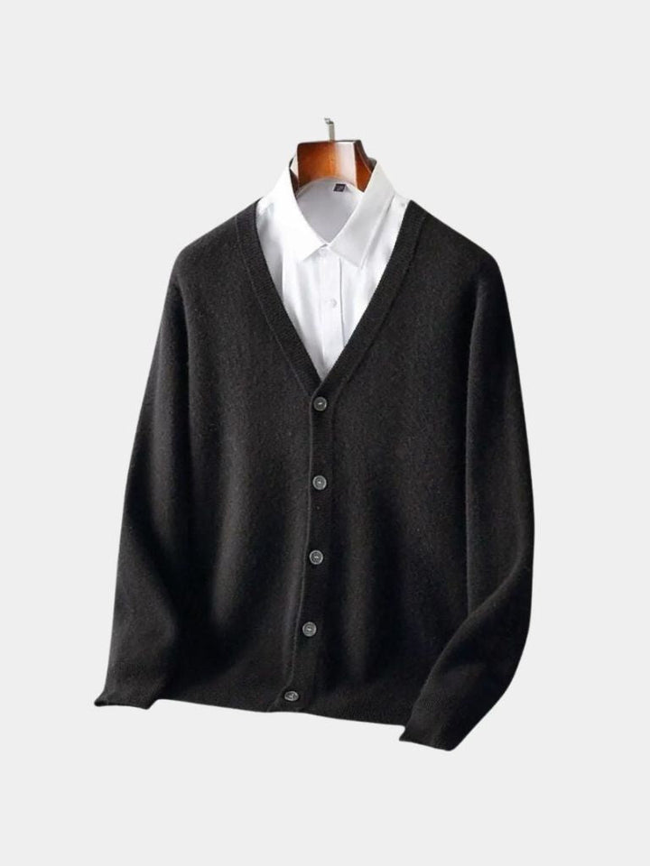100% Merino Wool V Neck Knitwear Cardigan Sweater - Dalton & Rowe