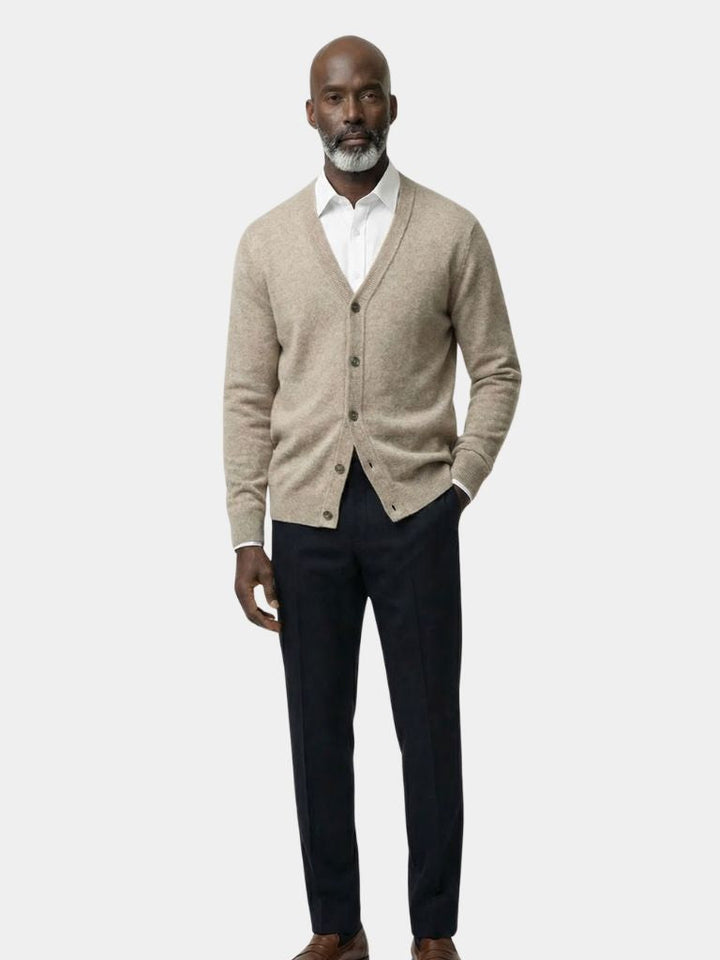 100% Merino Wool V Neck Knitwear Cardigan Sweater - Dalton & Rowe