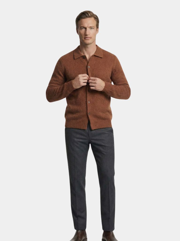 100% Cashmere Polo Cardigan - Dalton & Rowe