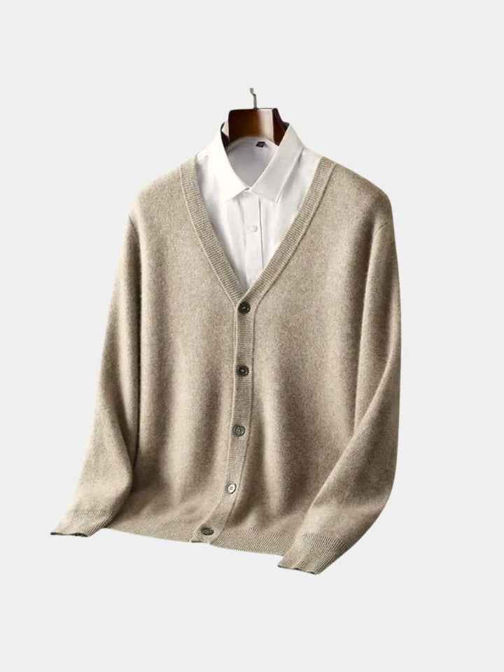 100% Merino Wool V Neck Knitwear Cardigan Sweater - Dalton & Rowe