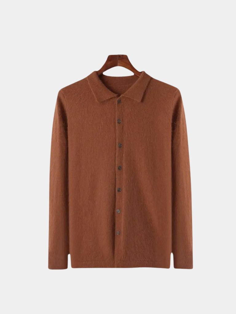 100% Cashmere Polo Cardigan - Dalton & Rowe