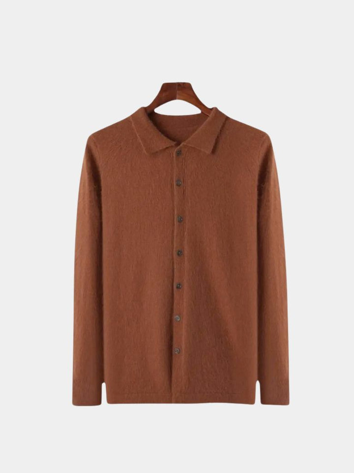 100% Cashmere Polo Cardigan - Dalton & Rowe